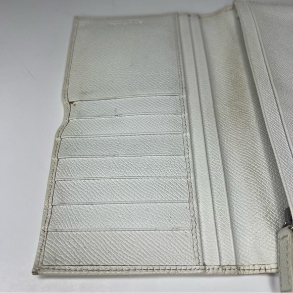 💜BVLGARI BVLGARI Nappa LEATHER Bifold Long WHITE Silver Clip Accent WALLET💜 - Picture 12 of 16